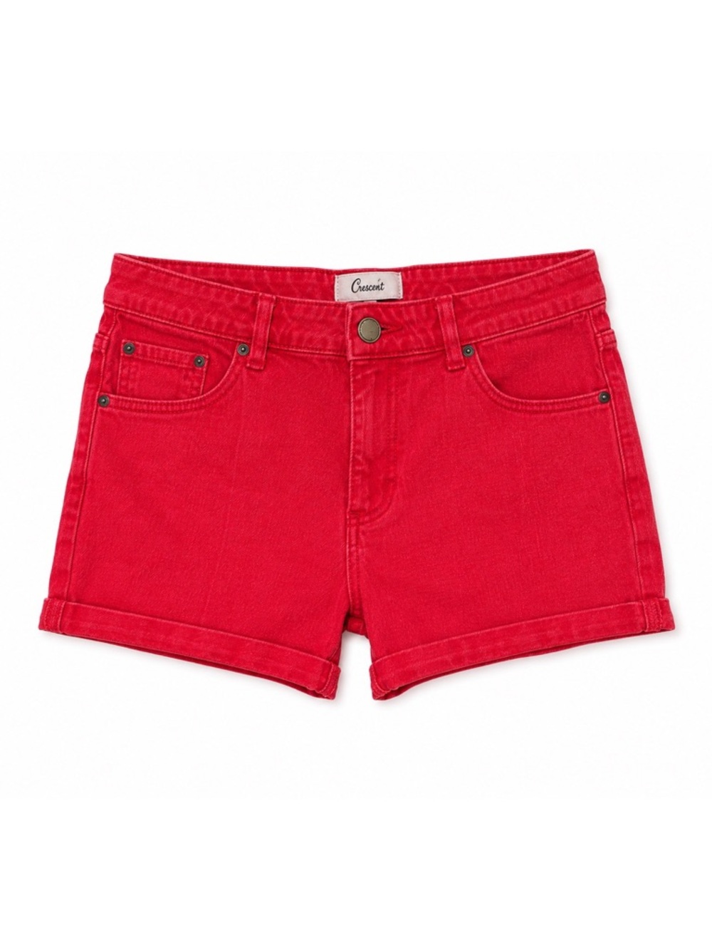 Cosmic Blue Love Distressed Red Denim Shorts | Size 29